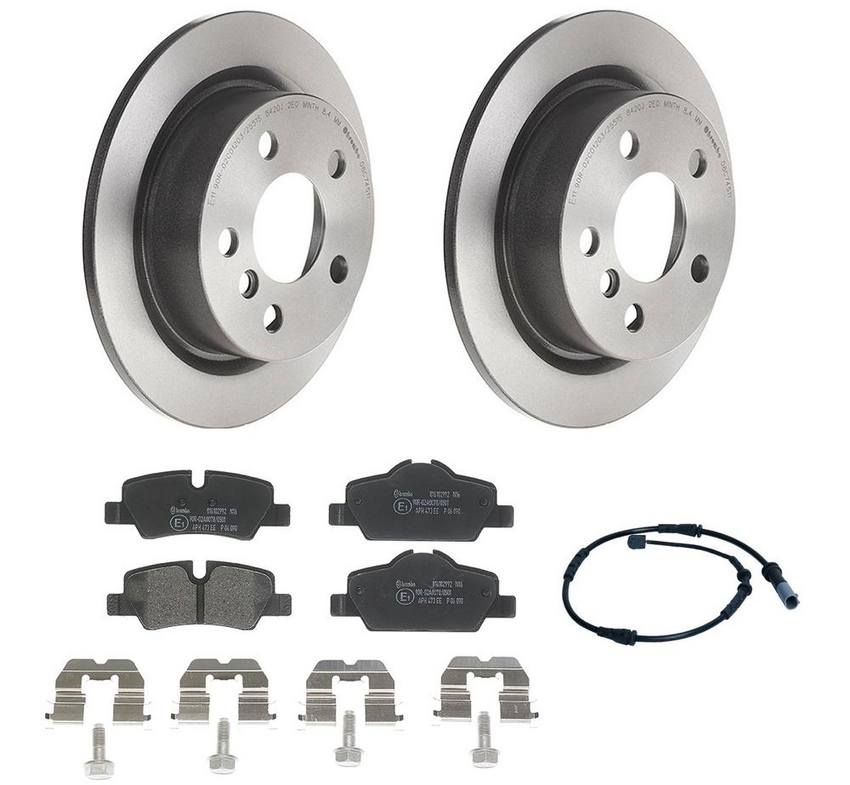 Mini Brembo Brakes Kit Pads and Rotors Rear (259mm) (LowMet) 34356865612 Brembo 4183742KIT